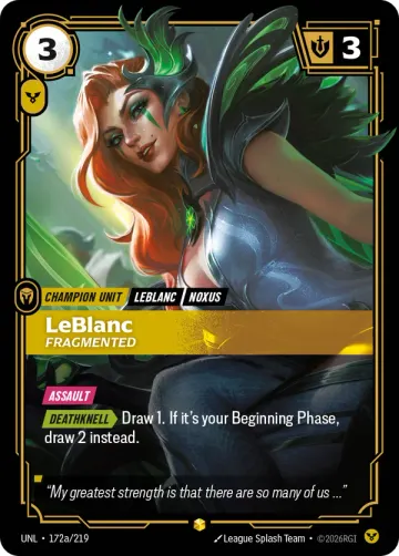 LeBlanc, Fragmented UNL