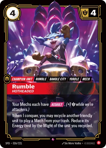 Rumble, Hotheaded SFD